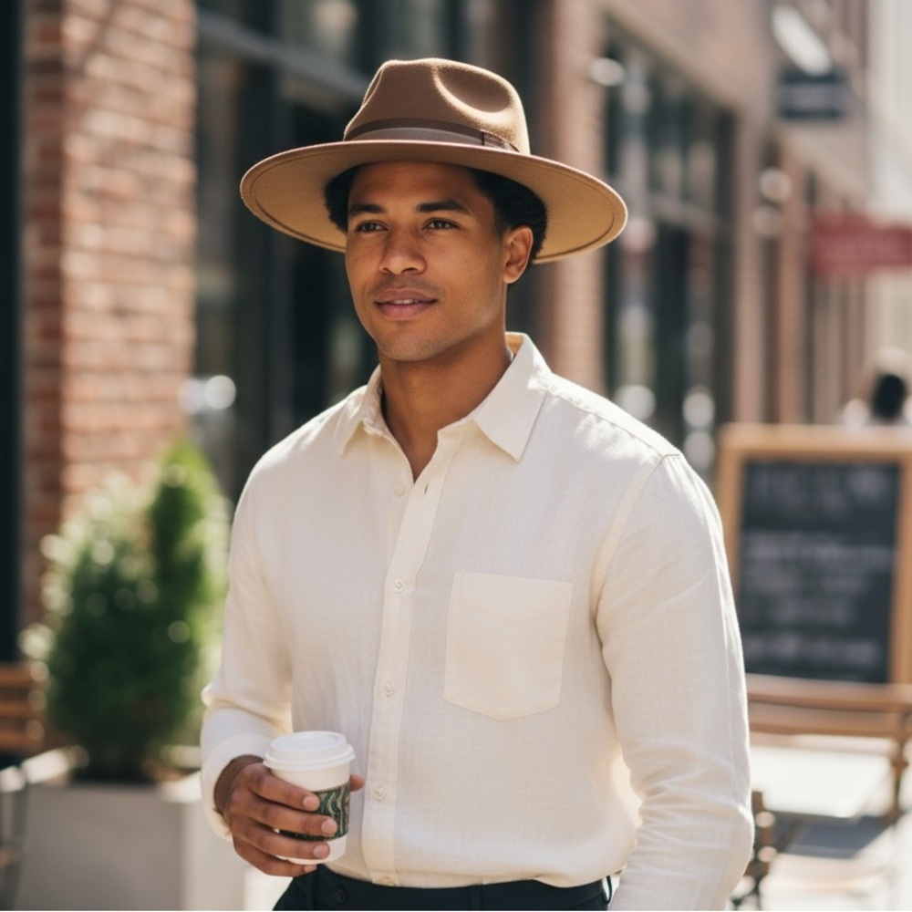 Hat Attack Tan Wool Fedora Hat - image 1
